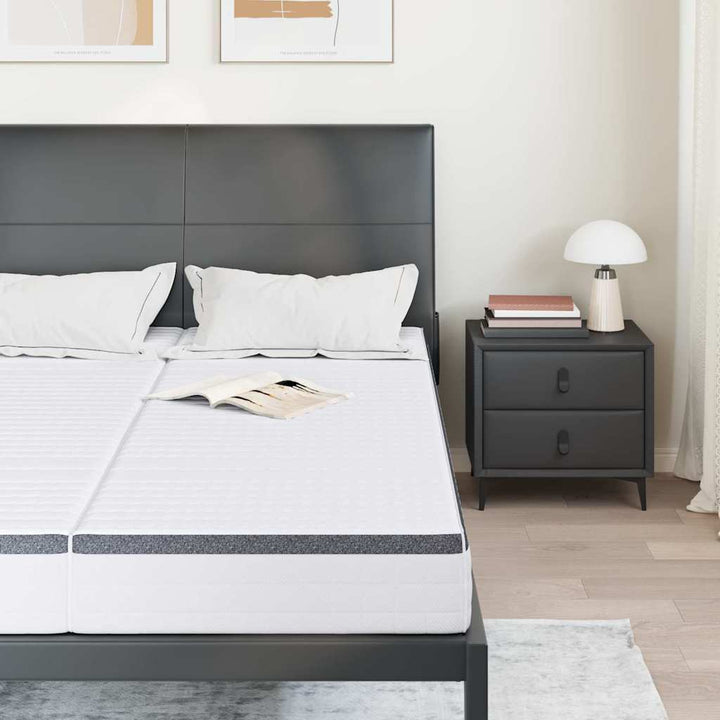 Madras 2 stk. Medium blød 70 x 190 cm Hvid og Grå
