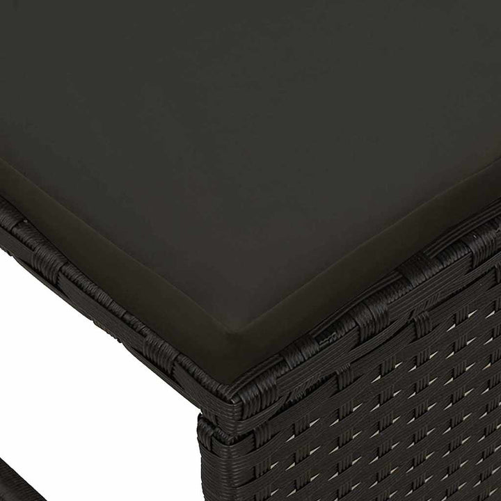 Havesofa Sæt med pude 6 pcs Sort polyrattan