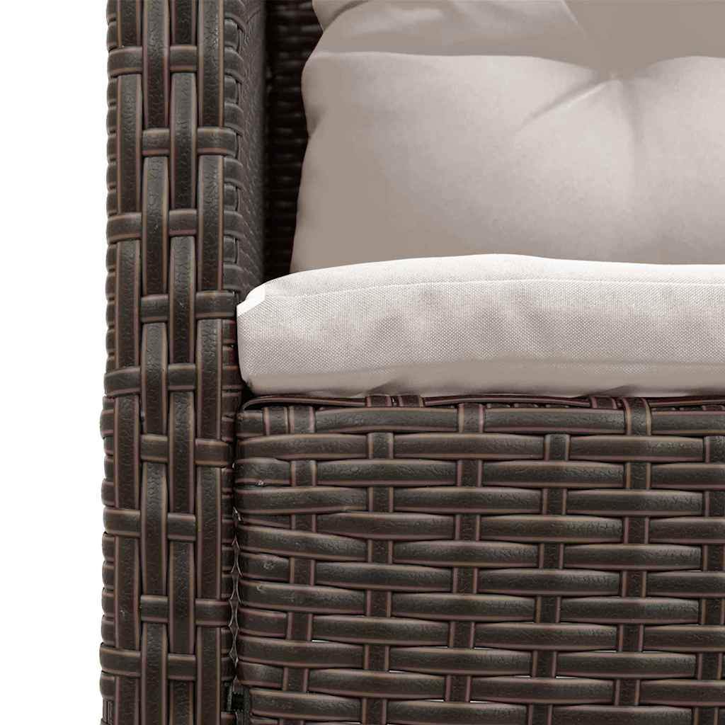 Havesofa Sæt med pude 6 pcs Brun og Creme polyrattan