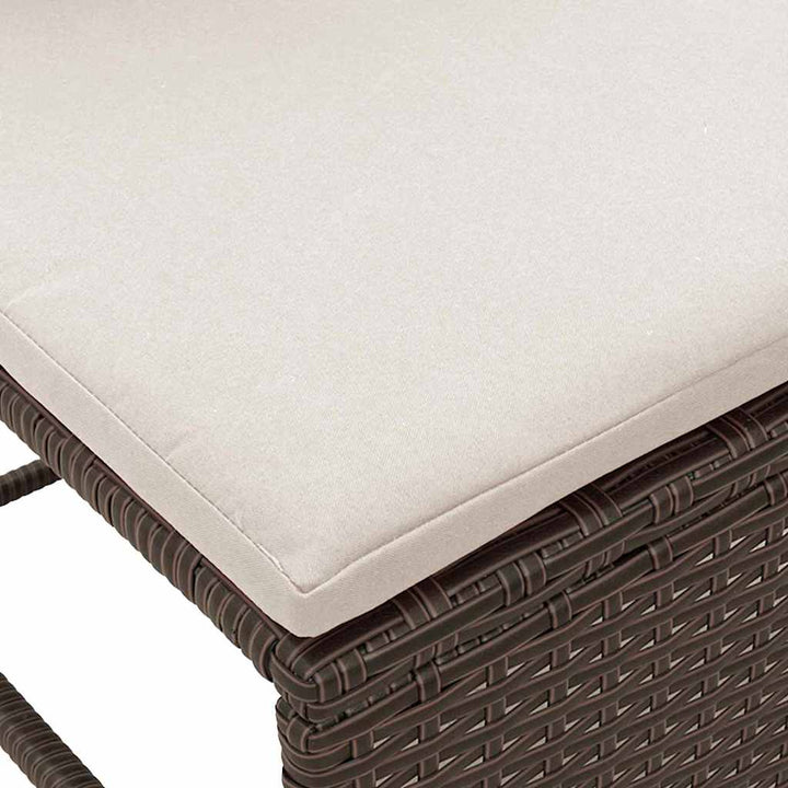 Havesofa Sæt med pude 6 pcs Brun og Creme polyrattan