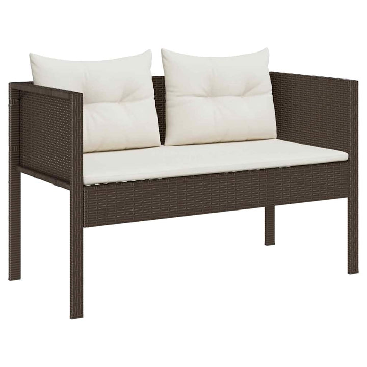 Havesofa Sæt med pude 6 pcs Brun og Creme polyrattan
