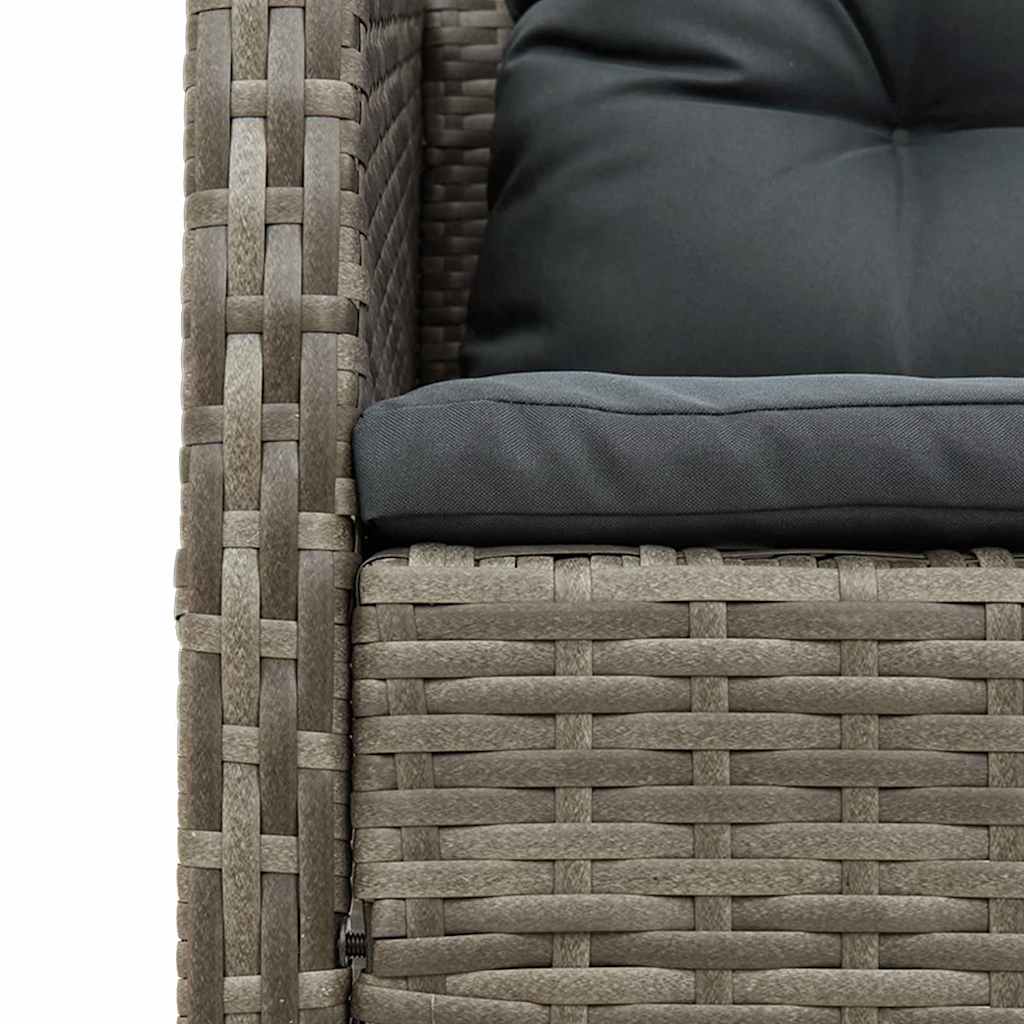 Havesofa Sæt med pude 6 pcs Grå og Mørkegrå polyrattan