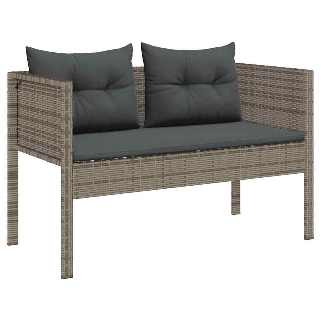 Havesofa Sæt 6 stk. Grå og Mørkegrå polyrattan