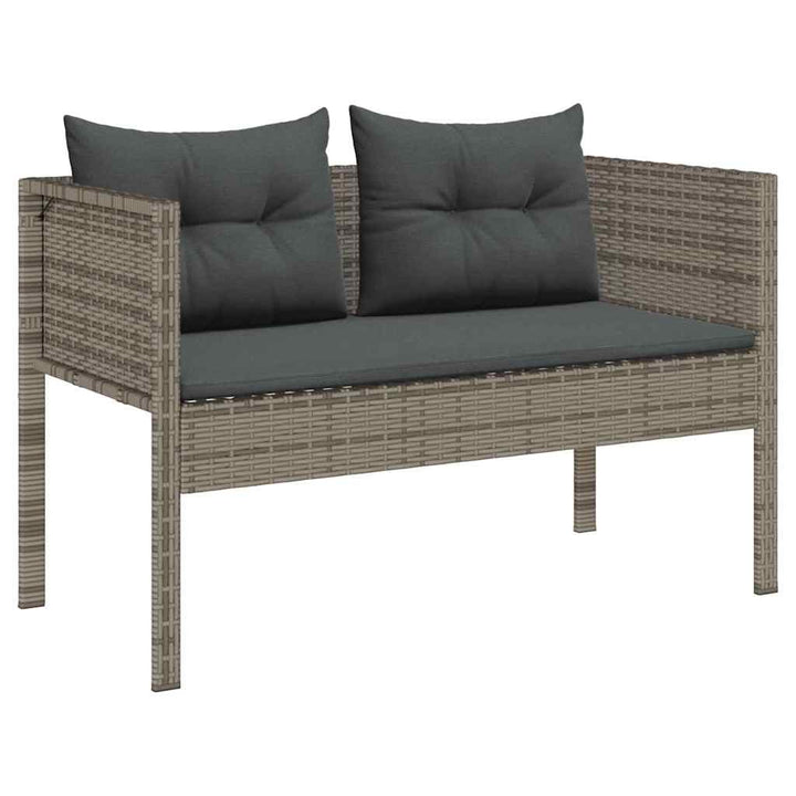 Havesofa Sæt med pude 6 pcs Grå og Mørkegrå polyrattan