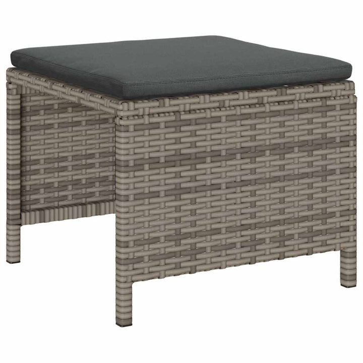 Havesofa Sæt med pude 6 pcs Grå og Mørkegrå polyrattan