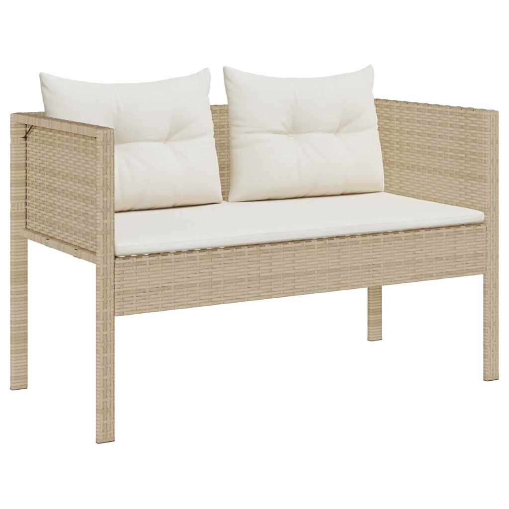 Havesofa Sæt med pude 6 pcs Beige og creme polyrattan