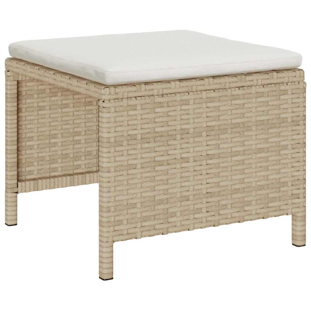 Havesofa Sæt med pude 6 pcs Beige og creme polyrattan