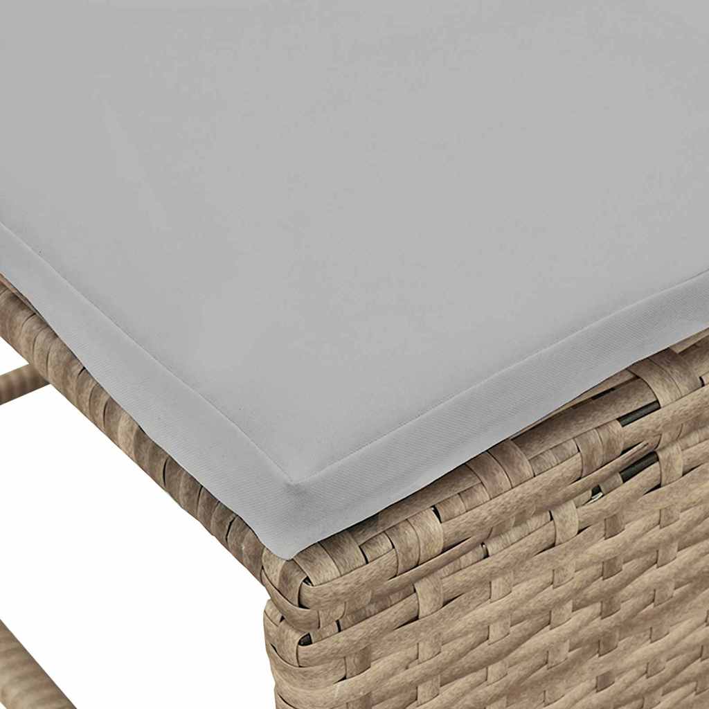 Havesofa Sæt med pude 6 pcs Beige og lys grå polyrattan