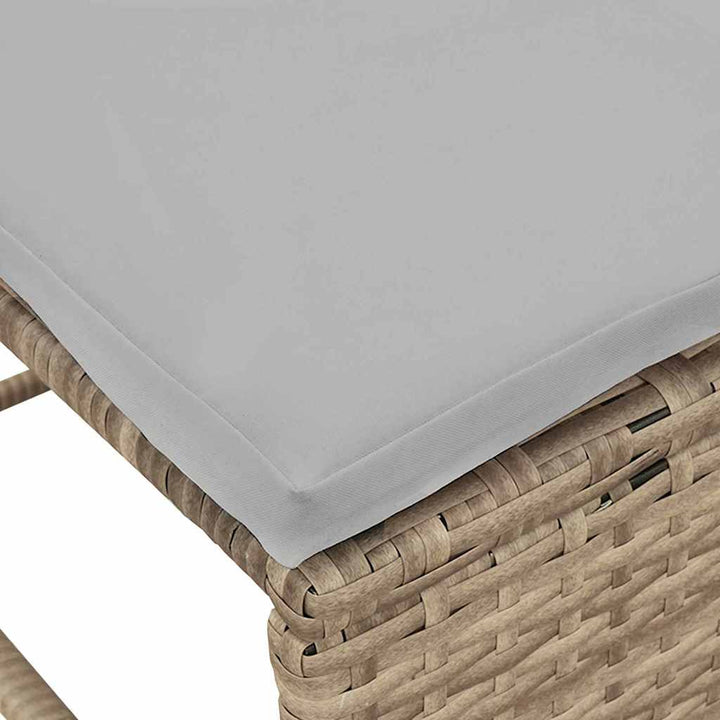Havesofa Sæt med pude 6 pcs Beige og lys grå polyrattan