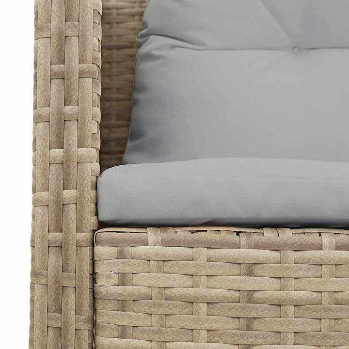 Havesofa Sæt med pude 6 pcs Beige og lys grå polyrattan