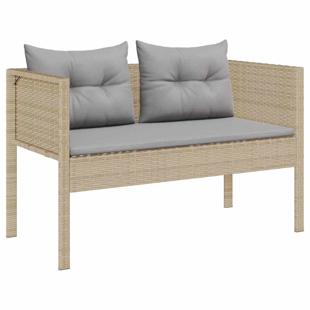 Havesofa Sæt med pude 6 pcs Beige og lys grå polyrattan