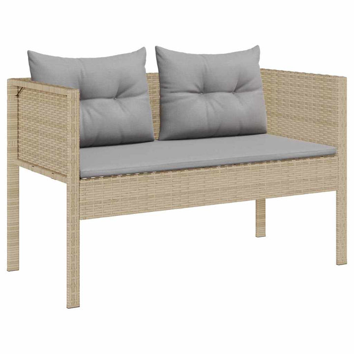 Havesofa Sæt med pude 6 pcs Beige og lys grå polyrattan