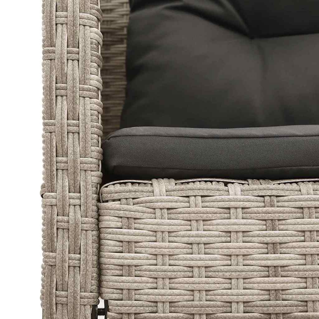 Havesofa Sæt 6 stk. Lysegrå og mørkegrå polyrattan