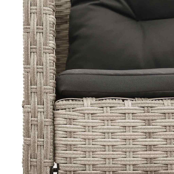 Havesofa Sæt med pude 6 pcs Lysegrå og mørkegrå polyrattan
