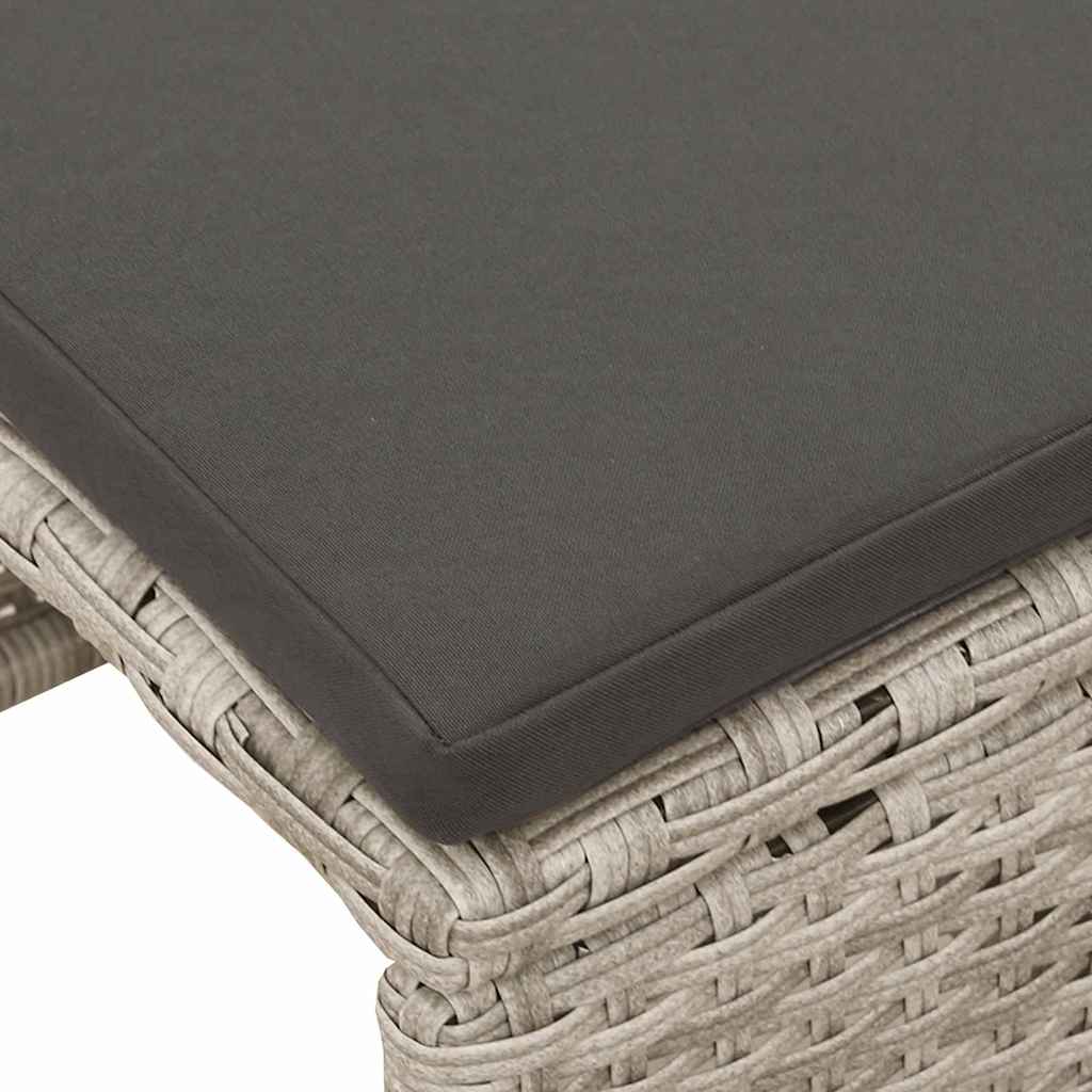 Havesofa Sæt 6 stk. Lysegrå og mørkegrå polyrattan