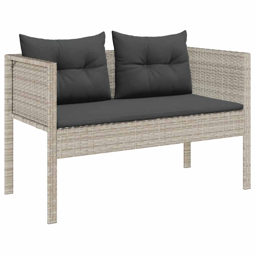Havesofa Sæt med pude 6 pcs Lysegrå og mørkegrå polyrattan