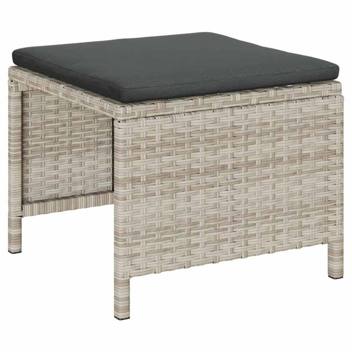Havesofa Sæt med pude 6 pcs Lysegrå og mørkegrå polyrattan