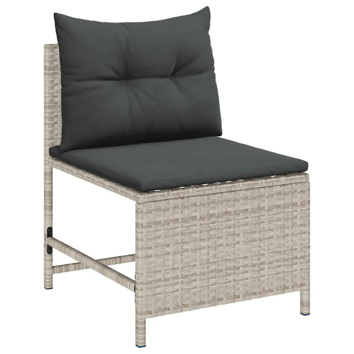Havesofa Sæt med pude 6 pcs Lysegrå og mørkegrå polyrattan