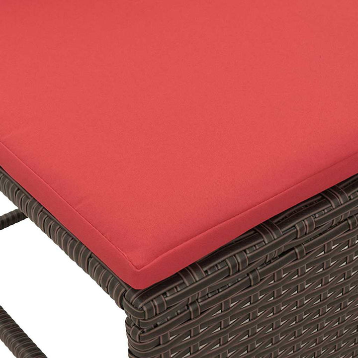 Havesofa Sæt 6 stk. Brun og Rød polyrattan