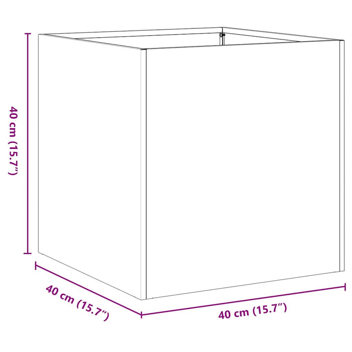 plantekasse 40x40x40 cm koldvalset stål hvid