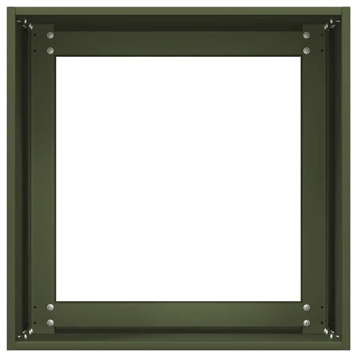 plantekasse 40x40x40 cm koldvalset stål olivengrøn