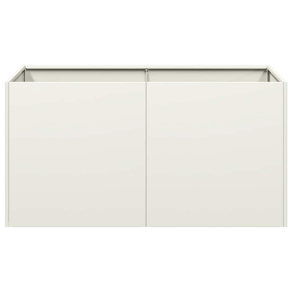 plantekasse hvid 80x40x40 cm koldvalset stål