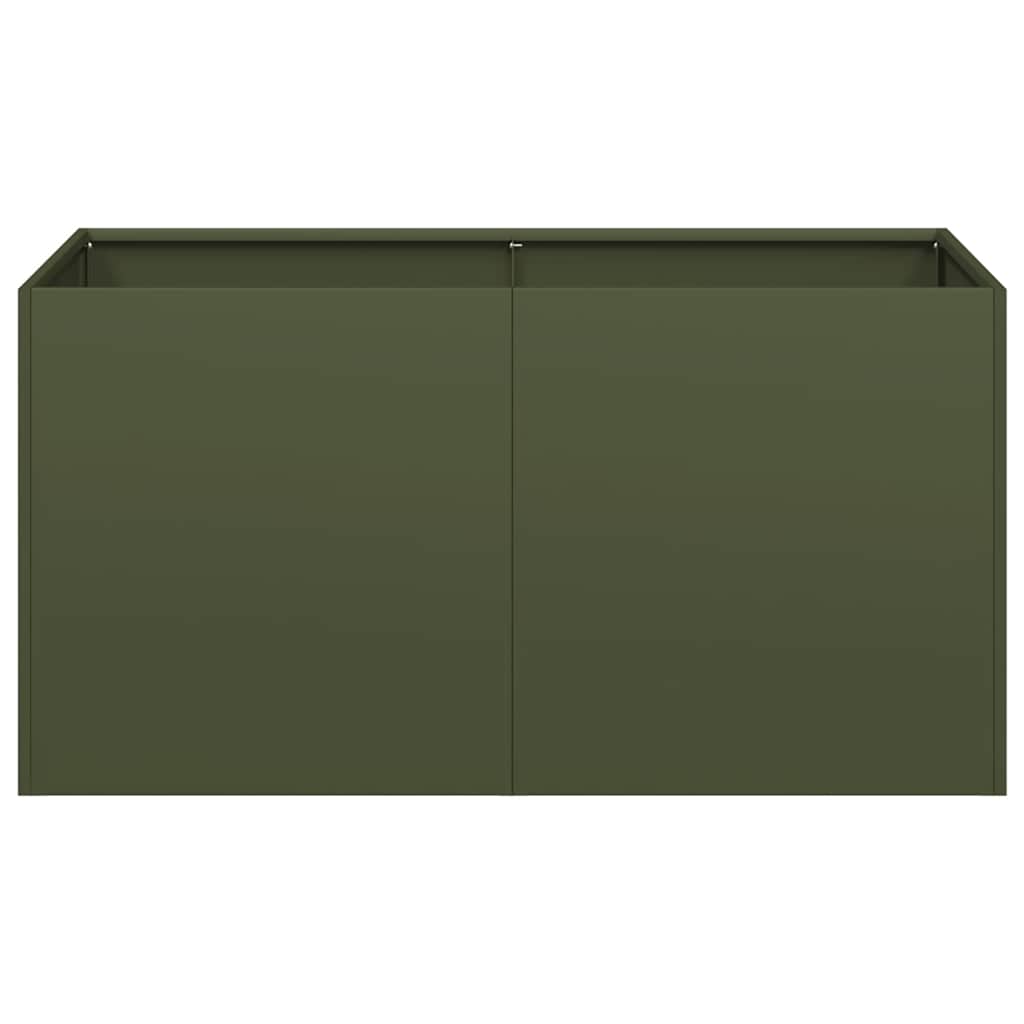 plantekasse olivengrøn 80x40x40 cm koldvalset stål