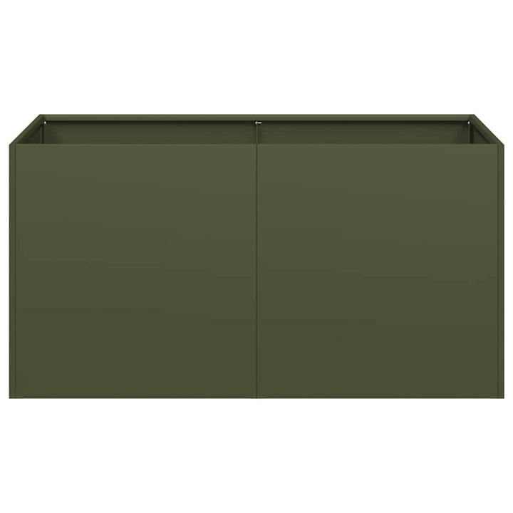 plantekasse olivengrøn 80x40x40 cm koldvalset stål
