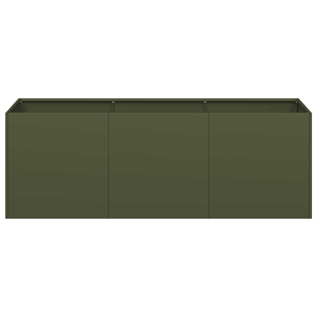 plantekasse olivengrøn 120x40x40 cm koldvalset stål