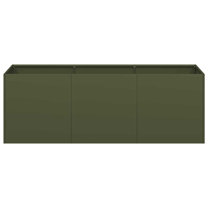 plantekasse olivengrøn 120x40x40 cm koldvalset stål