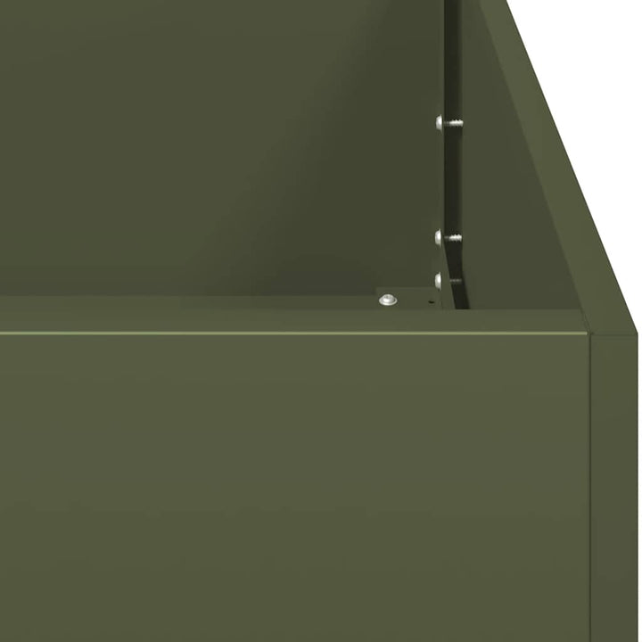 plantekasse olivengrøn 120x40x40 cm koldvalset stål