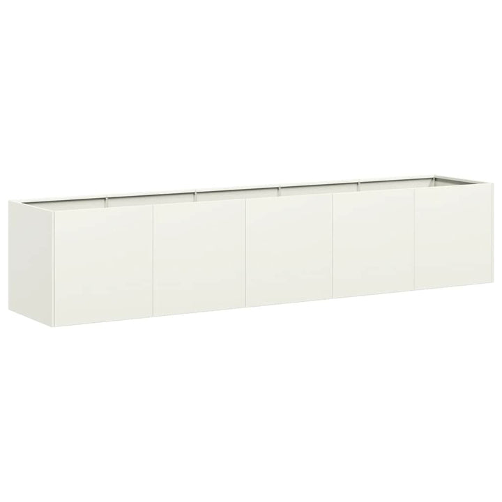 plantekasse hvid 200x40x40 cm koldvalset stål