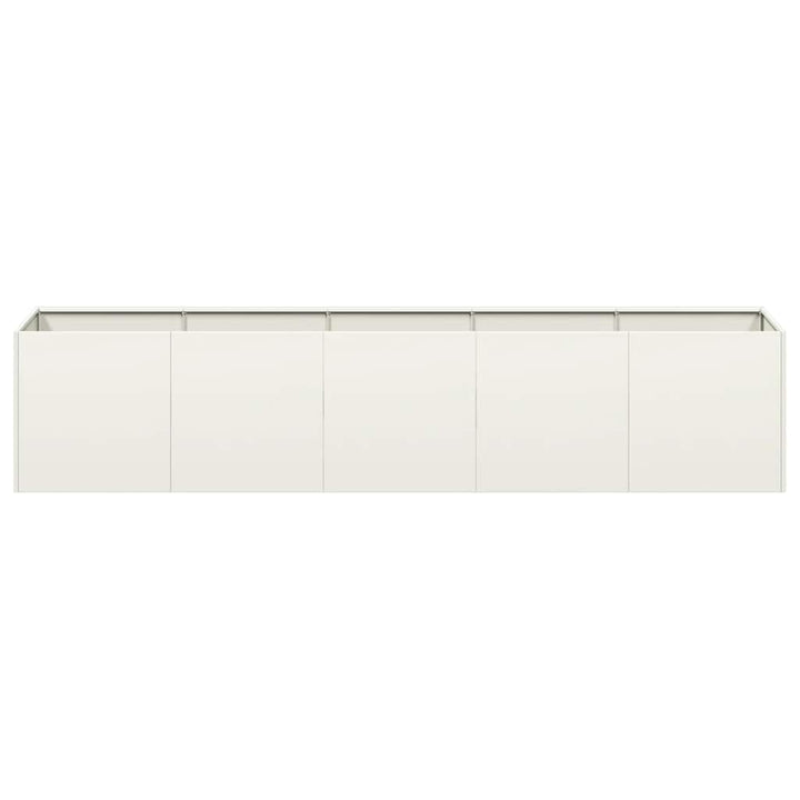 plantekasse hvid 200x40x40 cm koldvalset stål