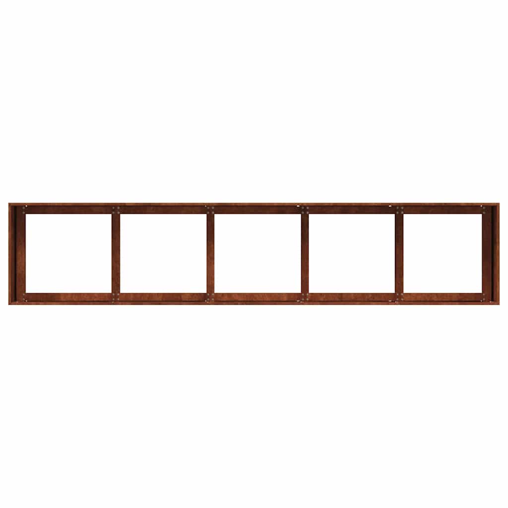 plantekasse rustfarvet 200x40x40 cm forvitringsstål