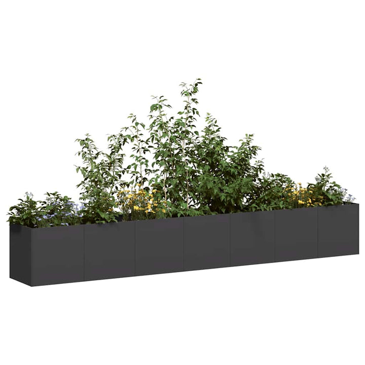 plantekasse sort 280x40x40 cm koldvalset stål
