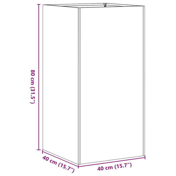 plantekasse 40x40x80 cm koldvalset stål antracitgrå