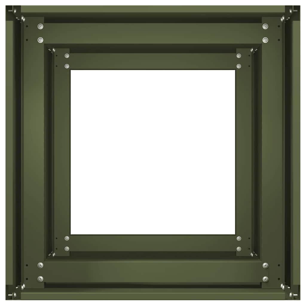 plantekasse olivengrøn 40x40x80 cm koldvalset stål