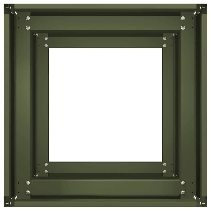 plantekasse olivengrøn 40x40x80 cm koldvalset stål