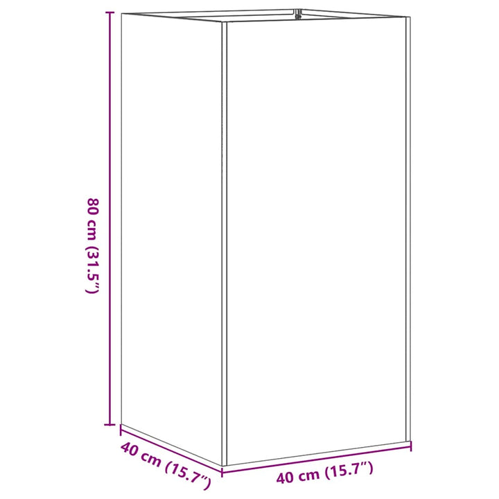 plantekasse 40x40x80 cm galvaniseret stål