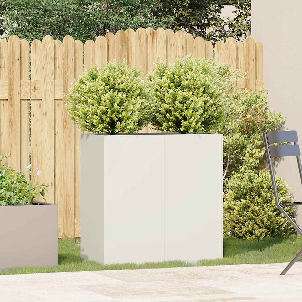 plantekasse hvid 80x40x80 cm koldvalset stål