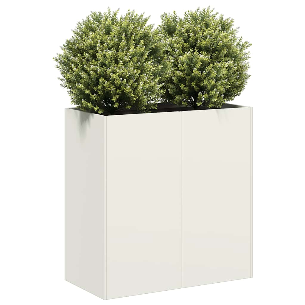plantekasse hvid 80x40x80 cm koldvalset stål