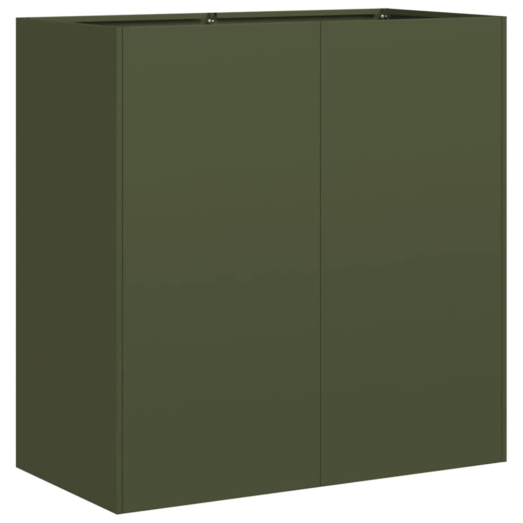 plantekasse olivengrøn 80x40x80 cm koldvalset stål