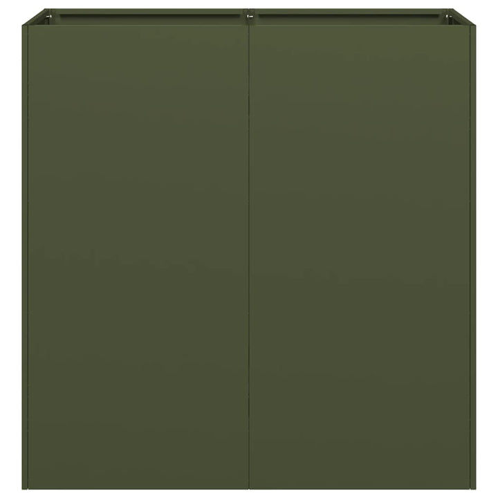 plantekasse olivengrøn 80x40x80 cm koldvalset stål