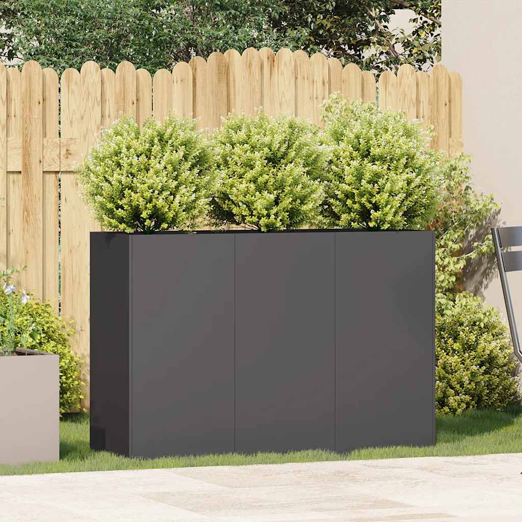 plantekasse 120x40x80 cm koldvalset stål sort