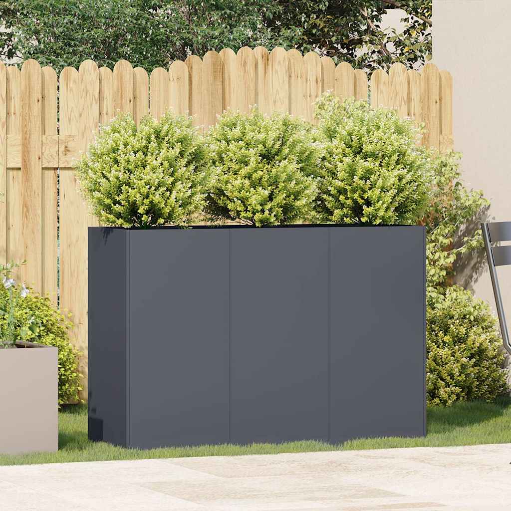 plantekasse 120x40x80 cm koldvalset stål antracitgrå
