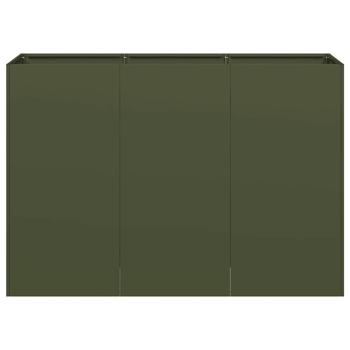 plantekasse olivengrøn 120x40x80 cm koldvalset stål