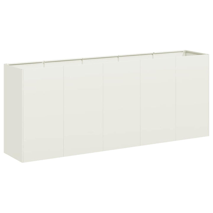 plantekasse hvid 200x40x80 cm koldvalset stål