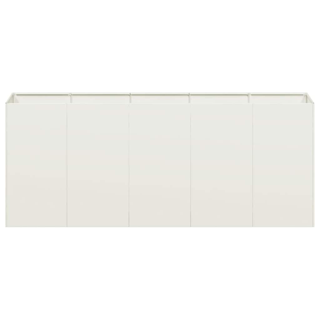 plantekasse hvid 200x40x80 cm koldvalset stål