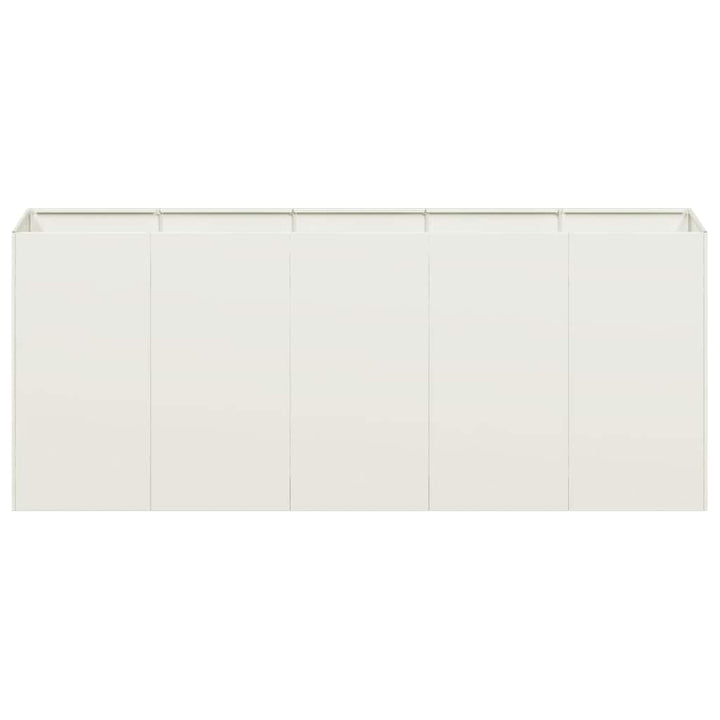 plantekasse hvid 200x40x80 cm koldvalset stål