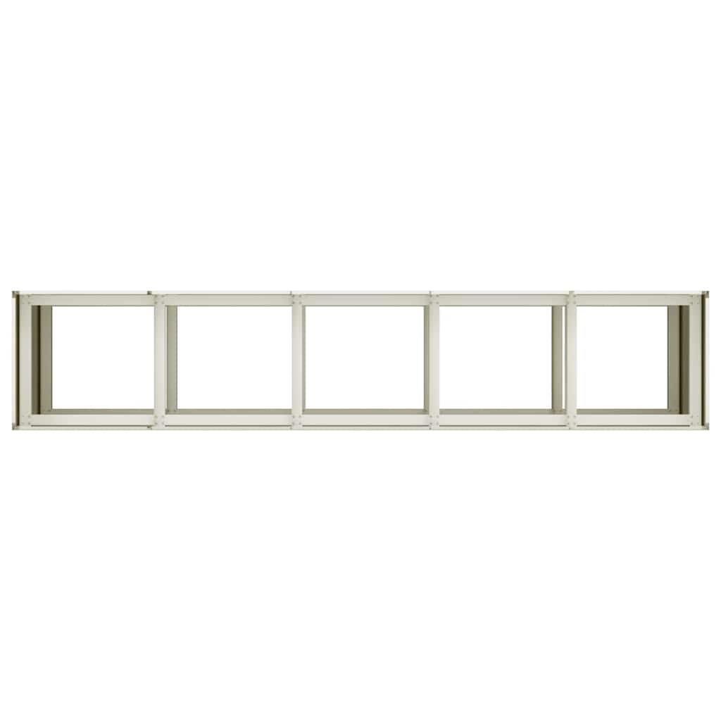 plantekasse hvid 200x40x80 cm koldvalset stål